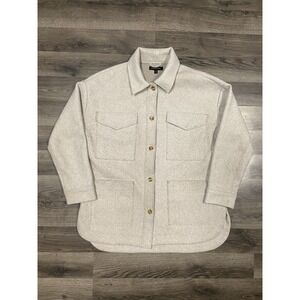 Banana Republic Chore Jacket Size Medium Beige Mid-Length Button Front